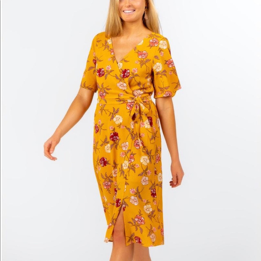 Camdyn Floral Wrap Midi Dress